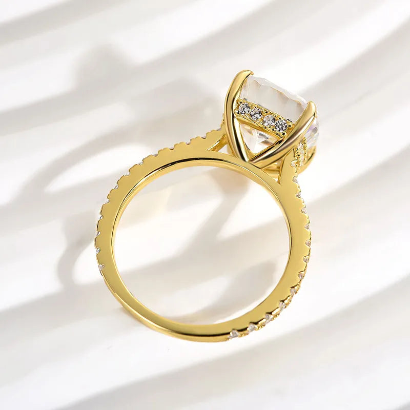 Elegant 4.5 Carat White Cushion-Cut Simulated Diamond Ring
