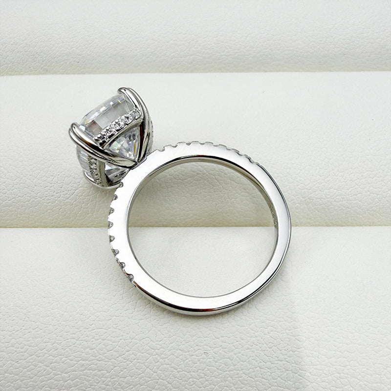 6.5ct White Gold & Gold Cushion Simulated Diamond Ring, Double Prongs