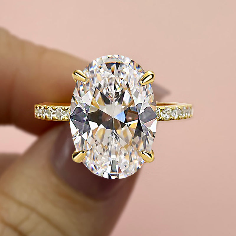 3.5Ct White Oval Sona Diamond White Gold or Gold Engagement Ring