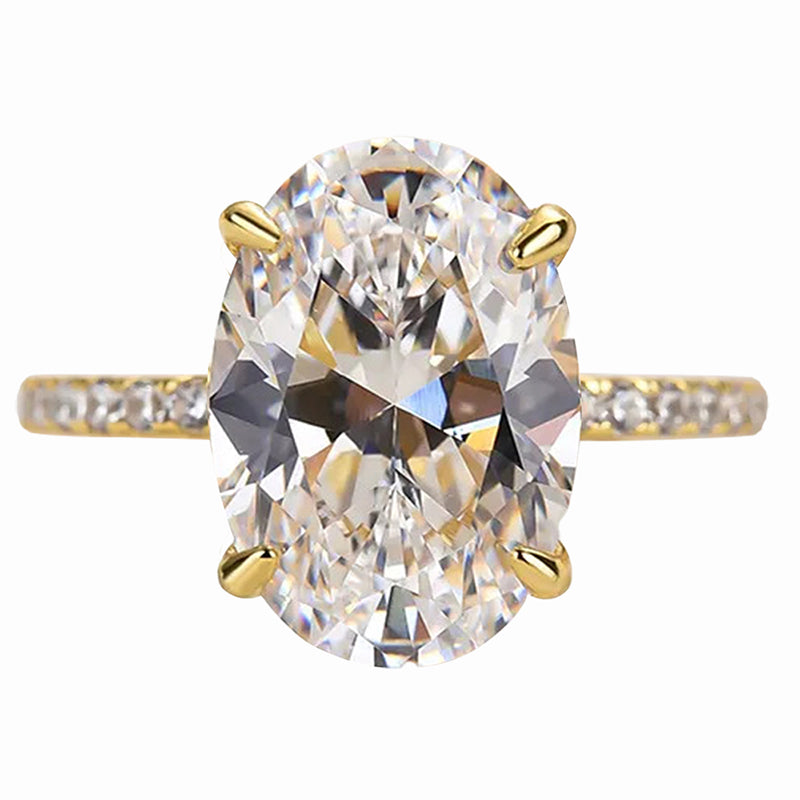 3.5Ct White Oval Sona Diamond White Gold or Gold Engagement Ring