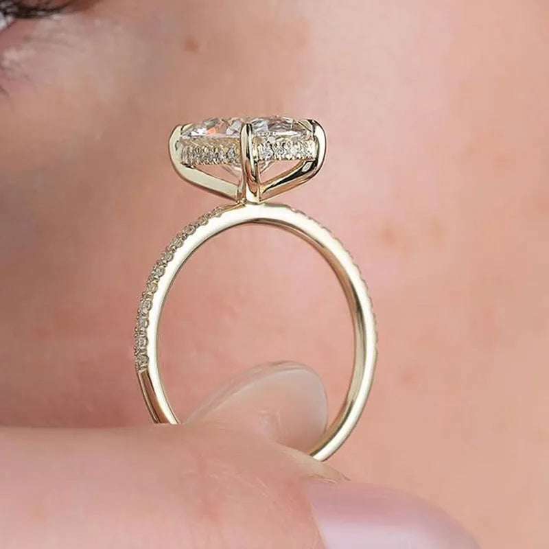 3.5Ct White Oval Sona Diamond White Gold or Gold Engagement Ring