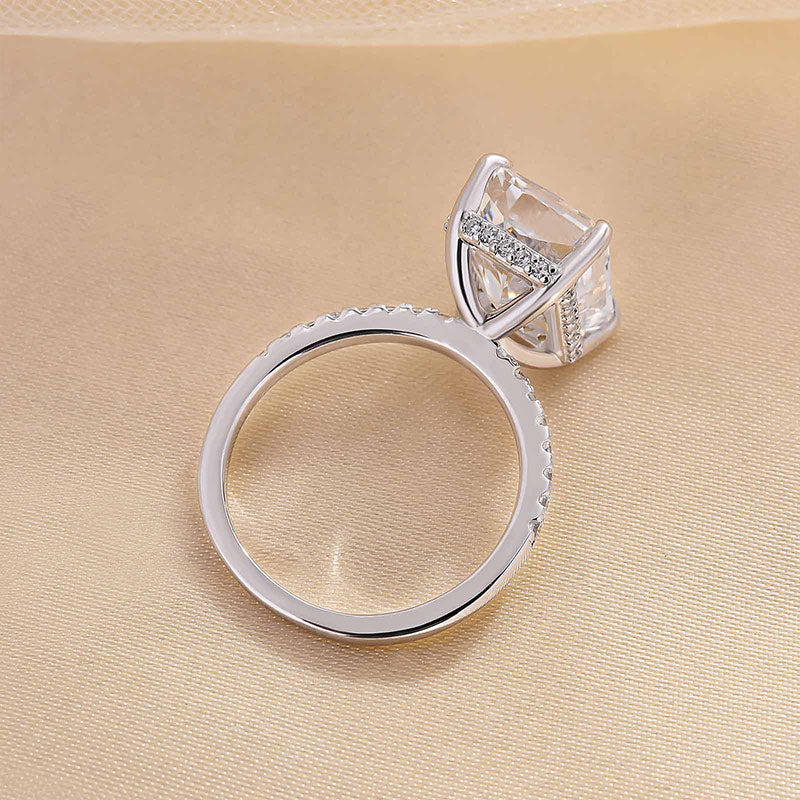 7.0Ct Radiant Sona Diamond Dual-Tone Gold & White Gold Plated Ring