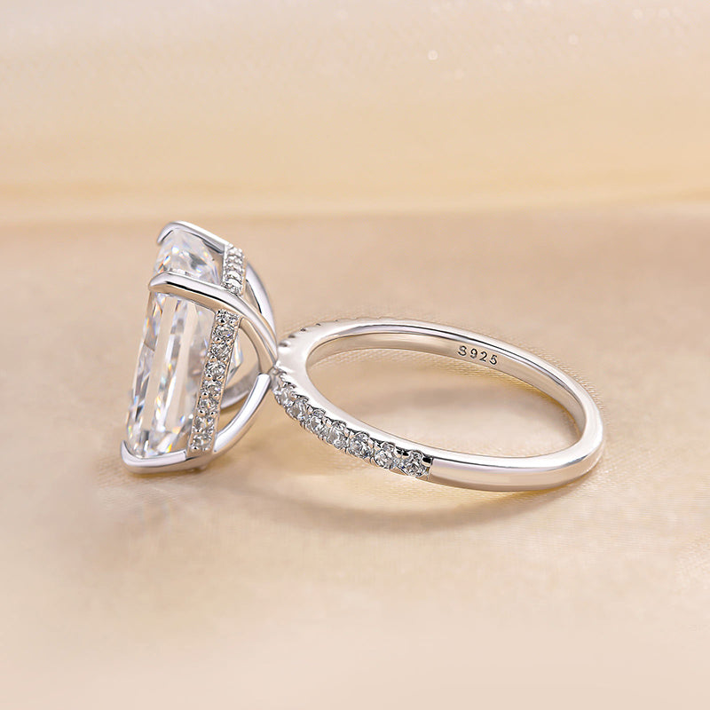 7.0Ct Radiant Sona Diamond Dual-Tone Gold & White Gold Plated Ring