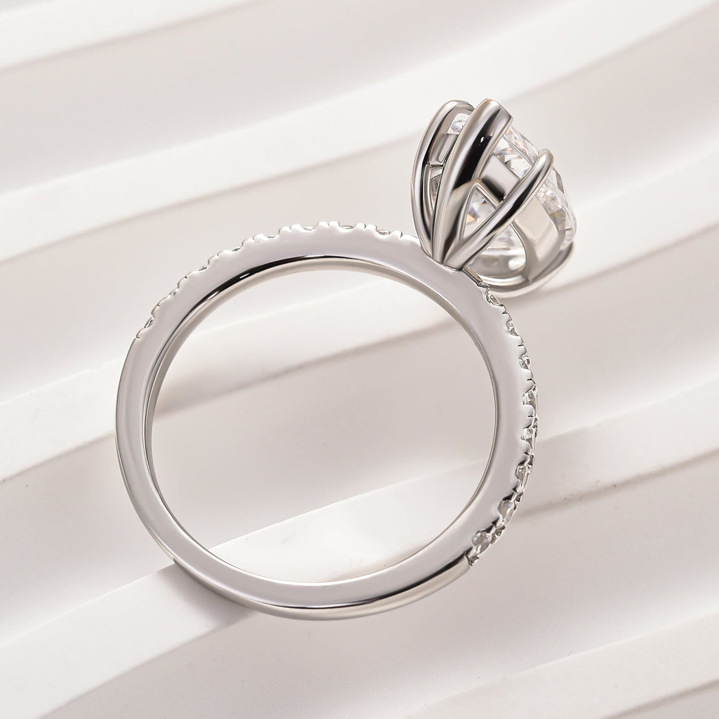 3.5Ct Marquise Sona Diamond White Gold & Gold Plated Sterling Silver Ring