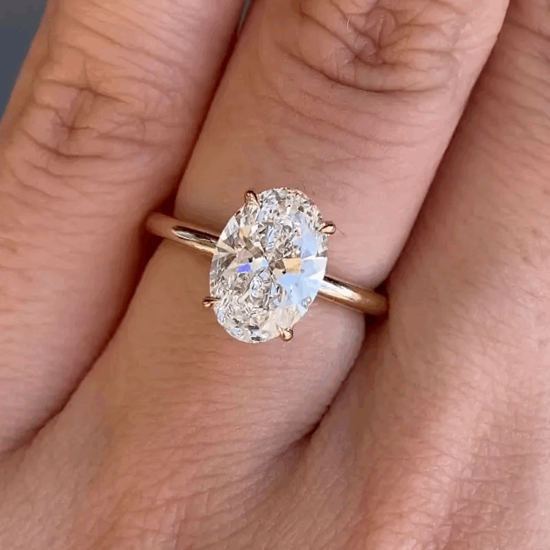 Exclusive Oval Cut Engagement Ring In Sterling Silver