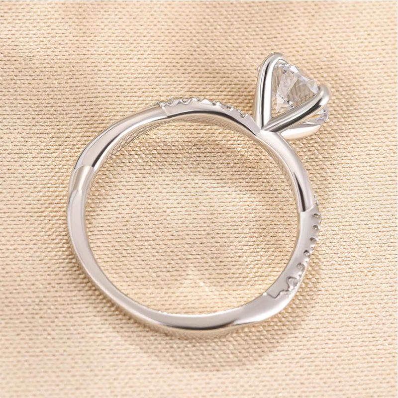 1.25 Carat Simulated Diamond Engagement Ring - Sterling Silver