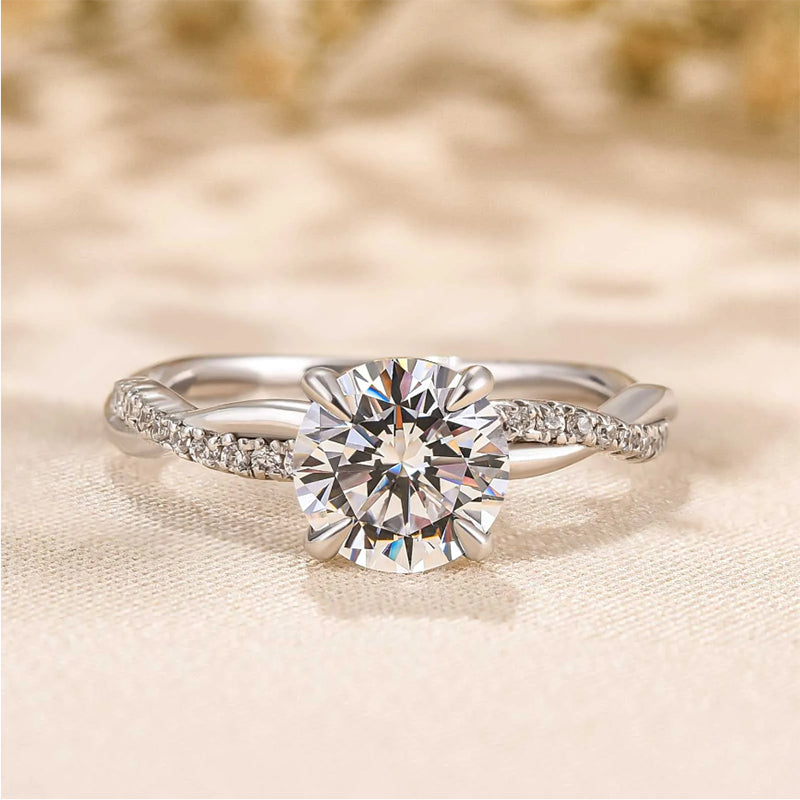 1.25 Carat Simulated Diamond Engagement Ring - Sterling Silver
