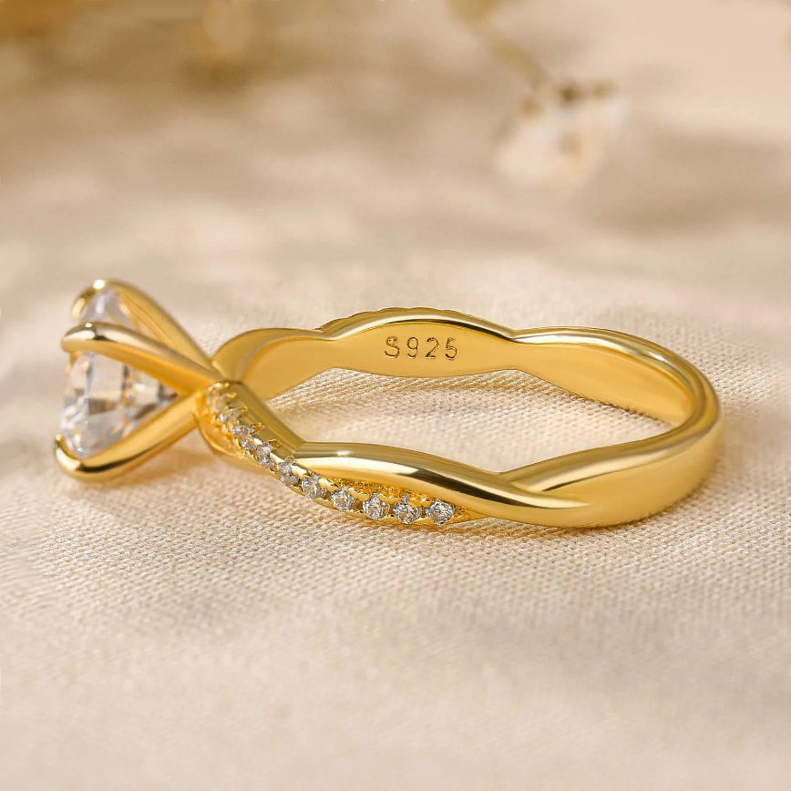 1.25 Carat Simulated Diamond Engagement Ring - Sterling Silver