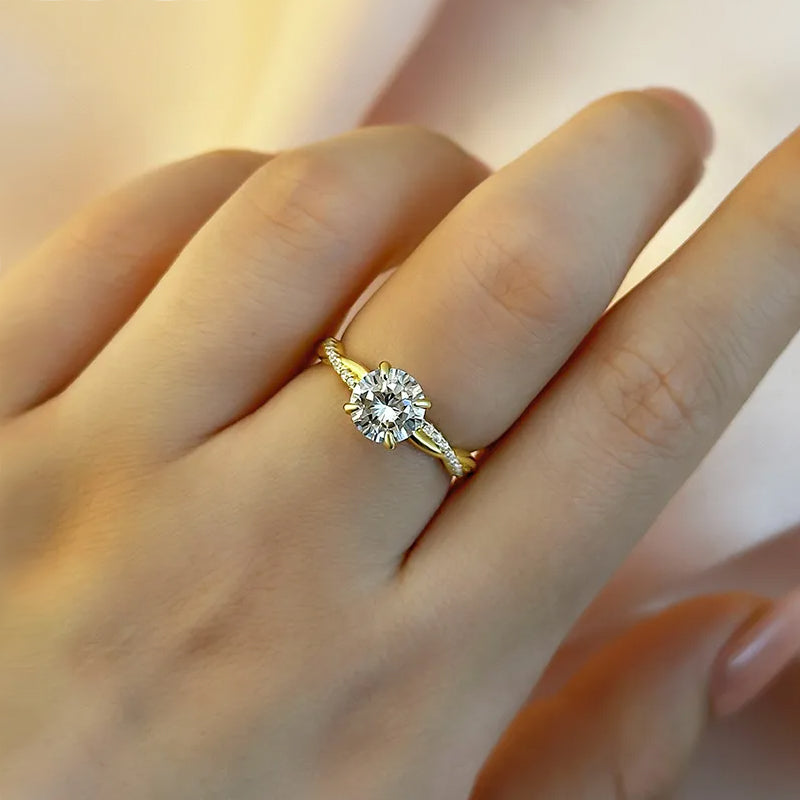 1.25 Carat Simulated Diamond Engagement Ring - Sterling Silver