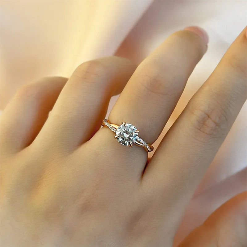 1.25 Carat Simulated Diamond Engagement Ring - Sterling Silver