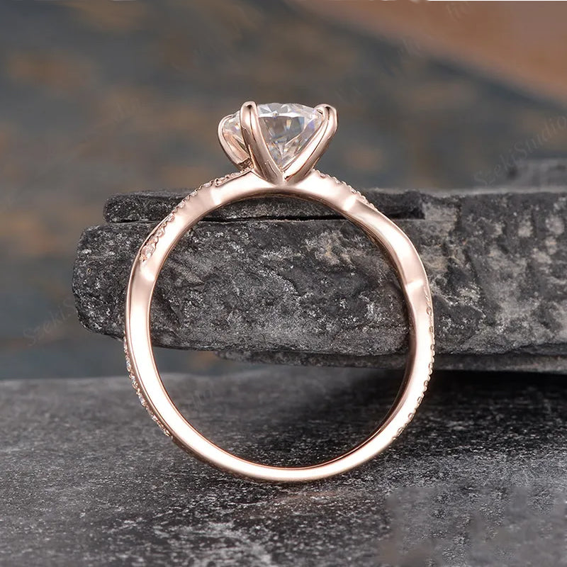 1.25 Carat Simulated Diamond Engagement Ring - Sterling Silver