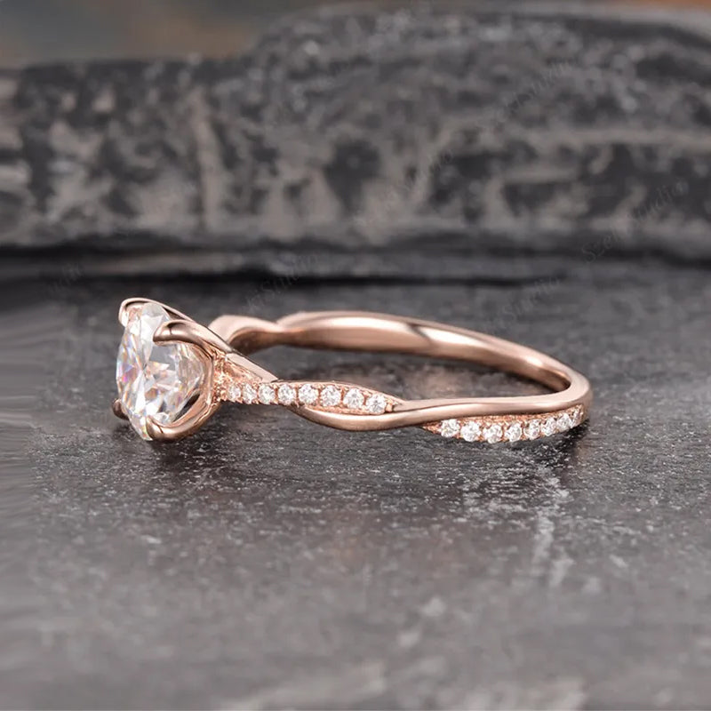 1.25 Carat Simulated Diamond Engagement Ring - Sterling Silver
