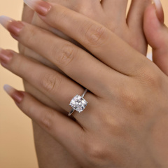 3.0 Carat Cushion-Cut Simulated Diamond Engagement Ring - Timeless Elegance