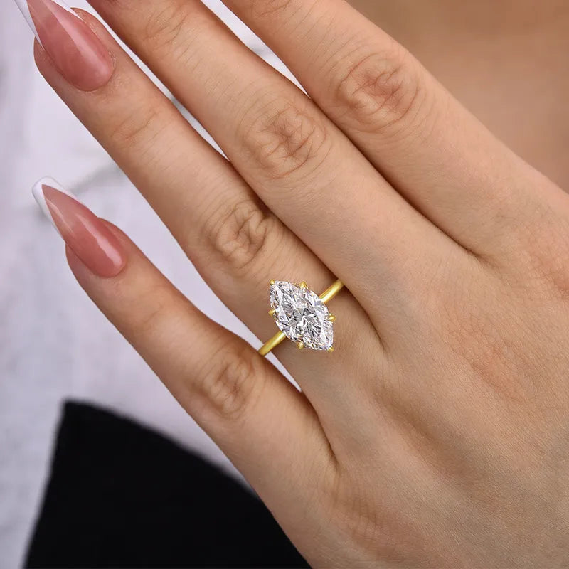 3.5 Carat Marquise Cut Simulated Diamond Ring – Sterling Silver