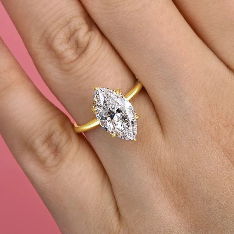 3.5 Carat Marquise Cut Simulated Diamond Ring – Sterling Silver
