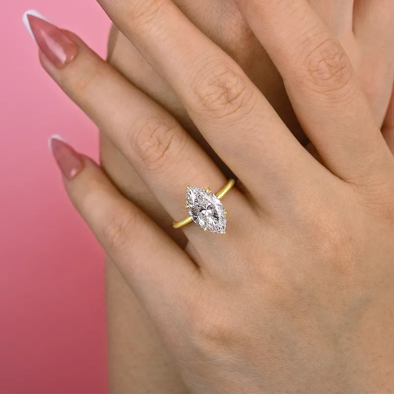 3.5 Carat Marquise Cut Simulated Diamond Ring – Sterling Silver
