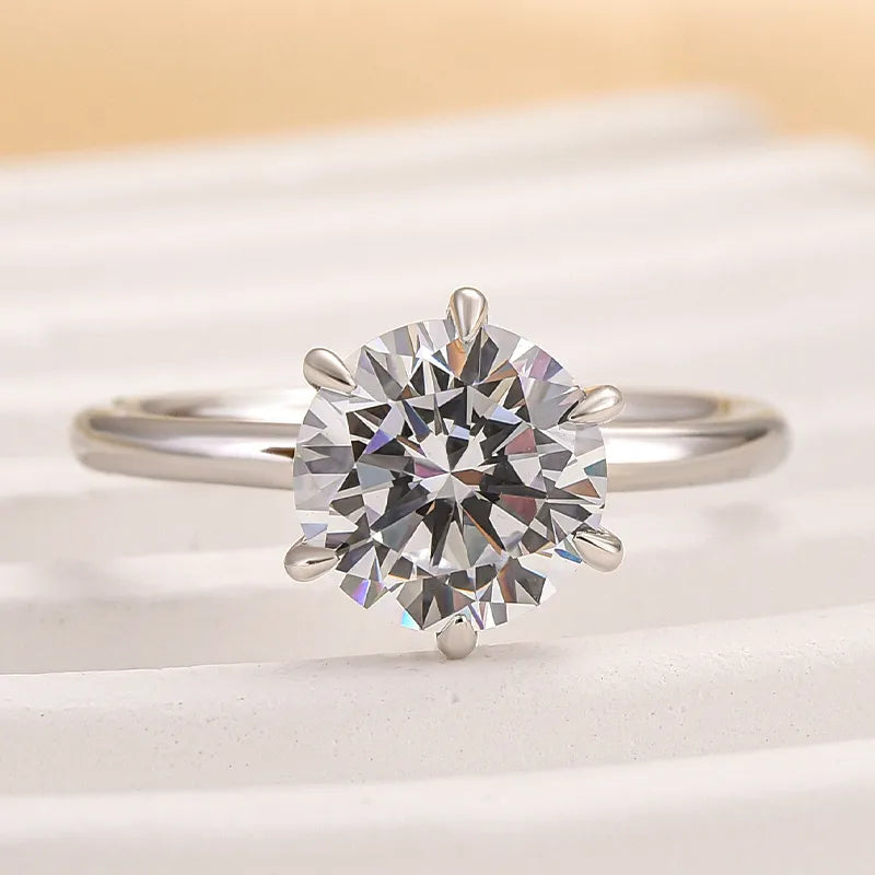2.0 Carat Simulated Diamond Engagement Ring in Sterling Silver & White Gold