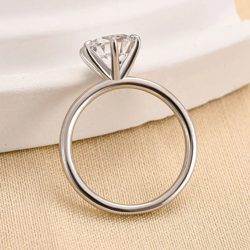 2.0 Carat Simulated Diamond Engagement Ring in Sterling Silver & White Gold