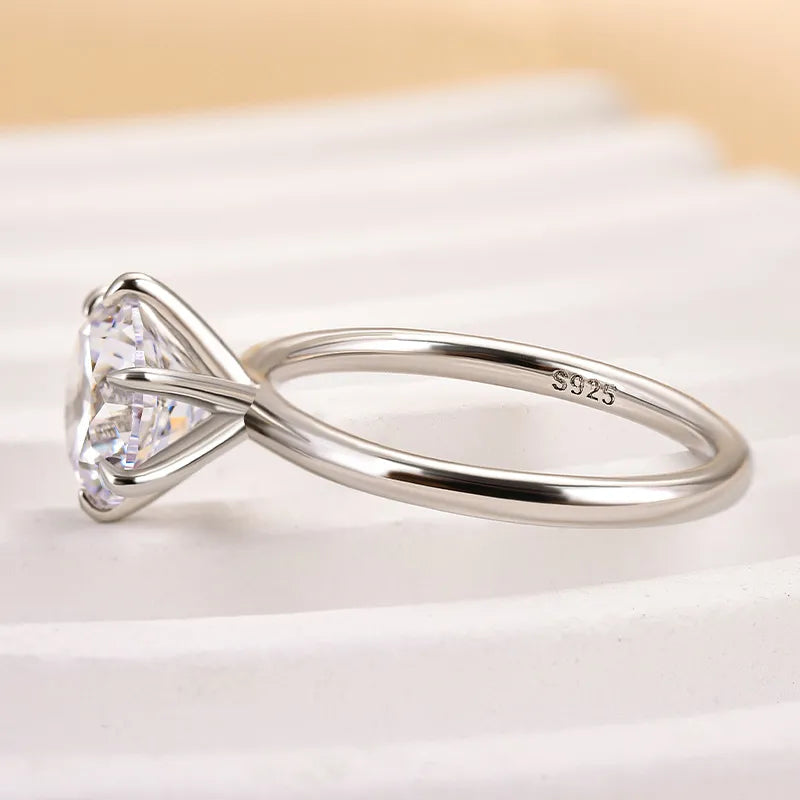 2.0 Carat Simulated Diamond Engagement Ring in Sterling Silver & White Gold