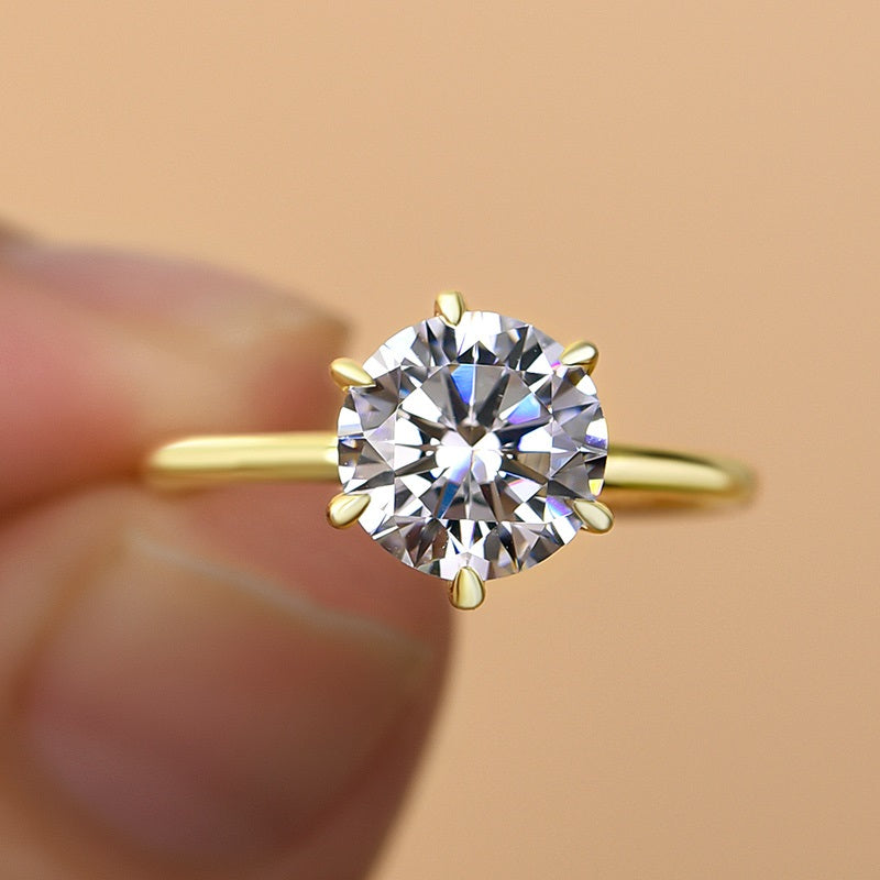 2.0 Carat Simulated Diamond Engagement Ring in Sterling Silver & White Gold