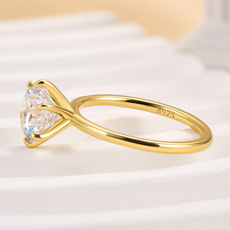 2.0 Carat Simulated Diamond Engagement Ring in Sterling Silver & White Gold