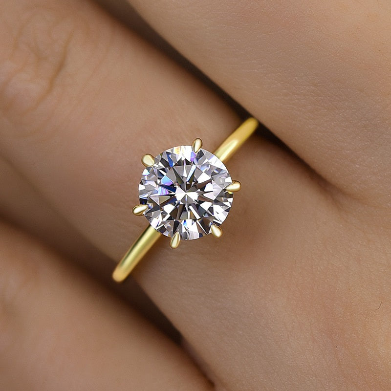 2.0 Carat Simulated Diamond Engagement Ring in Sterling Silver & White Gold