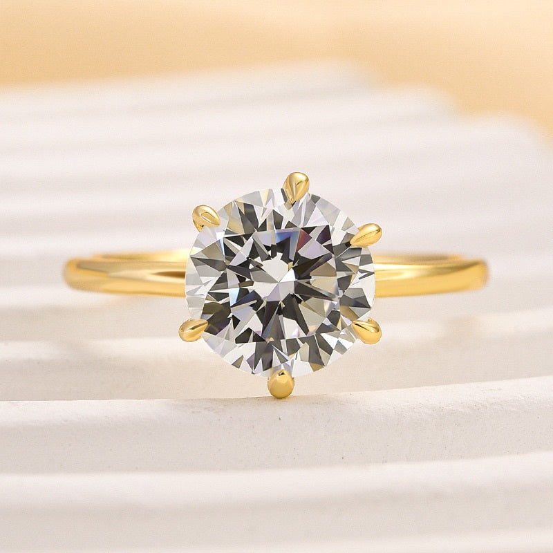 2.0 Carat Simulated Diamond Engagement Ring in Sterling Silver & White Gold