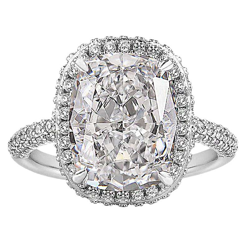 Fantastic Halo Cushion Cut Paraiba Tourmaline Engagement Ring