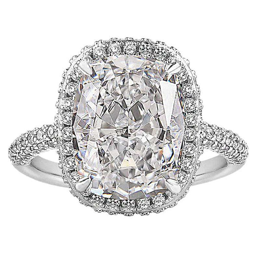 Fantastic Halo Cushion Cut Paraiba Tourmaline Engagement Ring