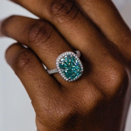 8 Carat Green Cushion-Cut Simulated Diamond Ring in Sterling Silver