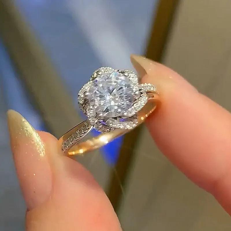 Classic Round-Cut Simulated Diamond Ring in Sterling Silver & White Gold