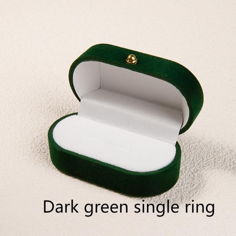 Rounded Gold Buckle Velvet Double Ring Box
