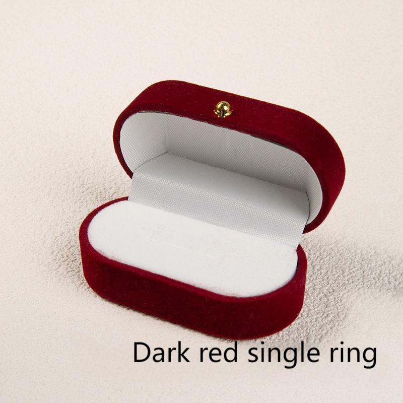 Rounded Gold Buckle Velvet Double Ring Box