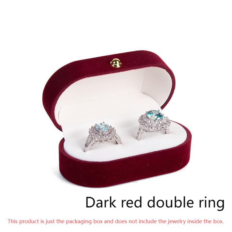 Rounded Gold Buckle Velvet Double Ring Box