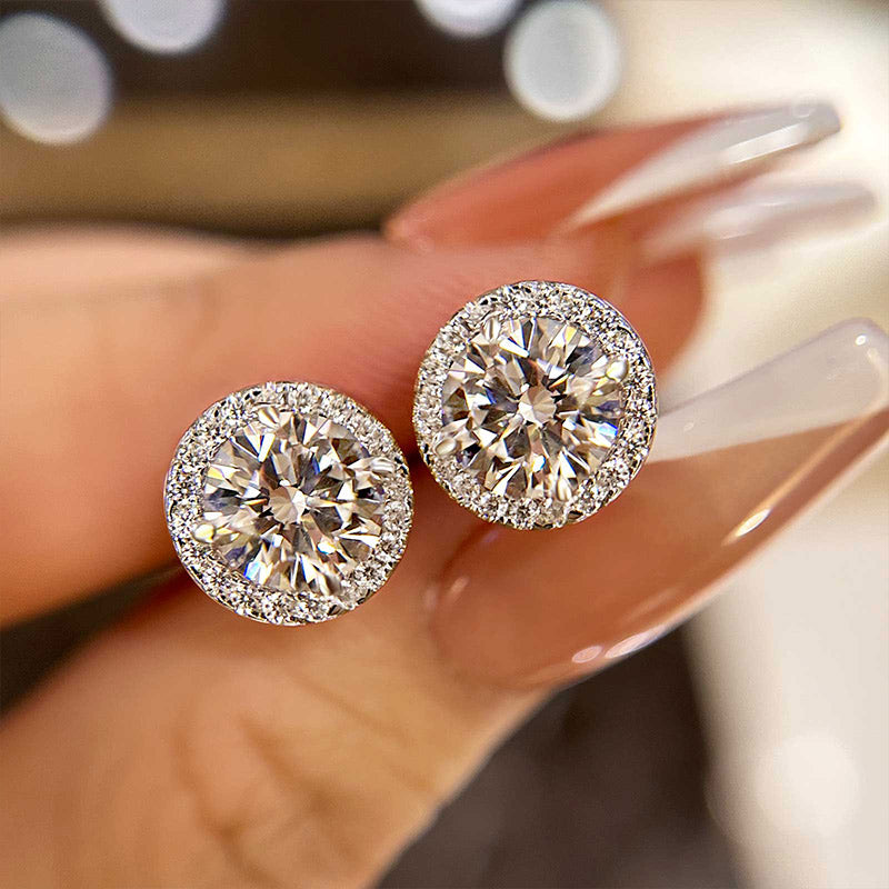 1.25 Carat Round Simulated Diamond Earrings in Sterling Silver