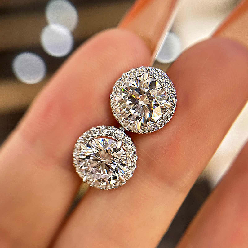 1.25 Carat Round Simulated Diamond Earrings in Sterling Silver