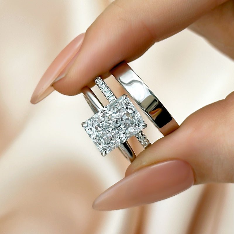 Platinum Accented 4.5ct Radiant Diamond Bridal Set