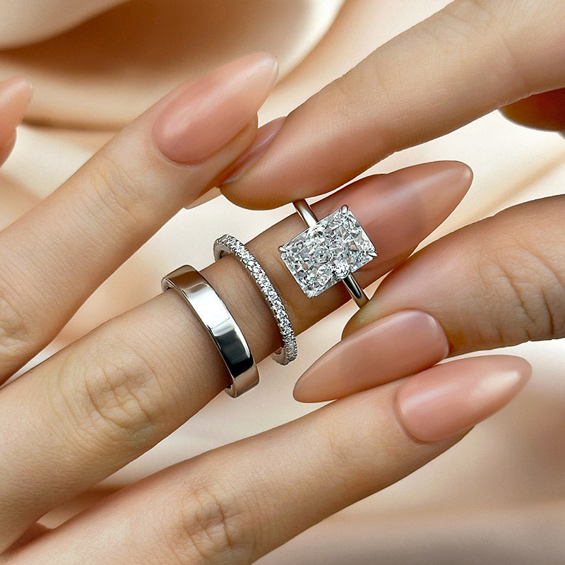 Platinum Accented 4.5ct Radiant Diamond Bridal Set