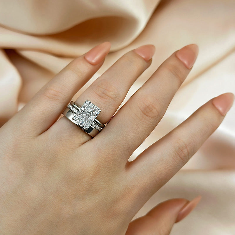 Platinum Accented 4.5ct Radiant Diamond Bridal Set