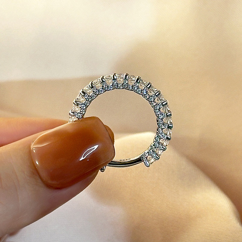 2.0Ct Simulated Diamond Sterling Silver Band Ring 18K White Gold