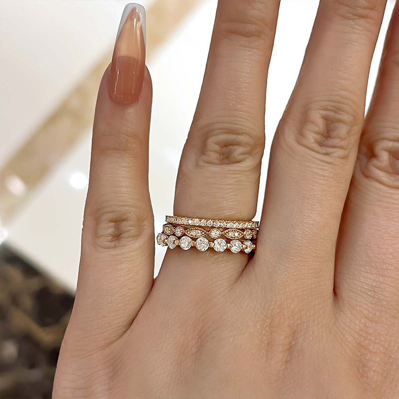 Timeless Wedding Band Set - 925 Silver, 2.0ct Sona Simulated Diamonds