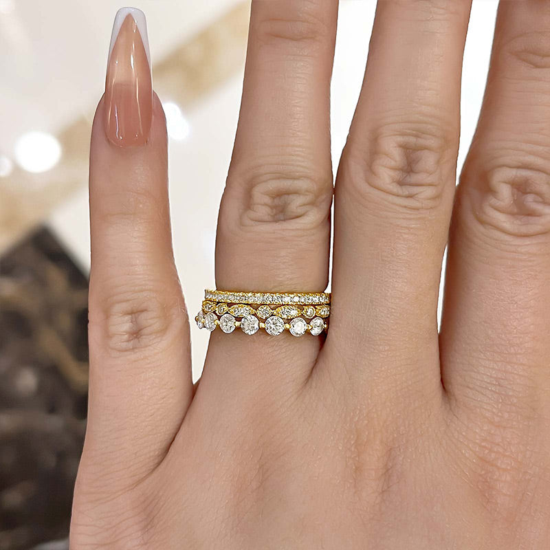 Timeless Wedding Band Set - 925 Silver, 2.0ct Sona Simulated Diamonds