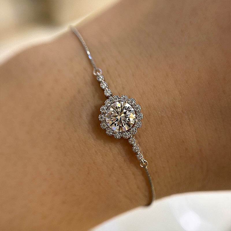 Timeless Moissanite Sterling Silver Bracelet