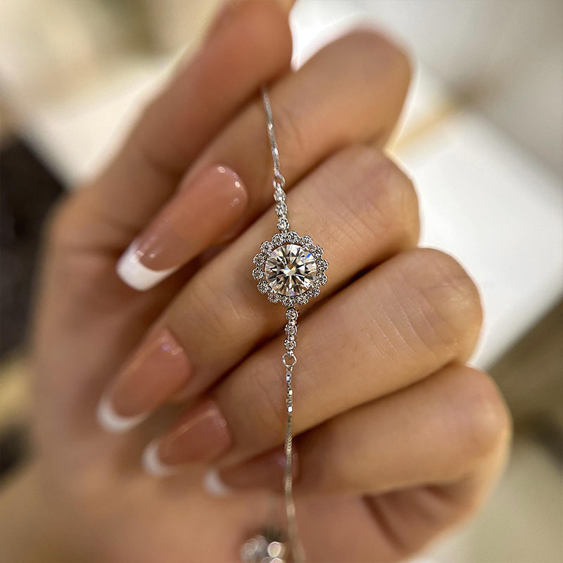 Timeless Moissanite Sterling Silver Bracelet