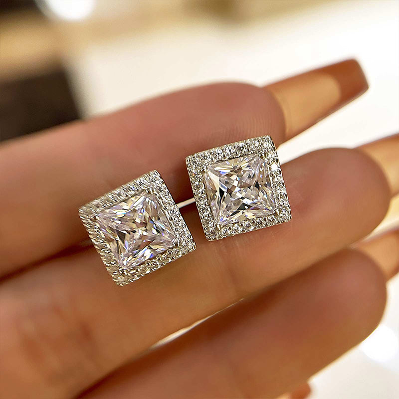 Luxury Princess Cut Simulated Diamond Earrings