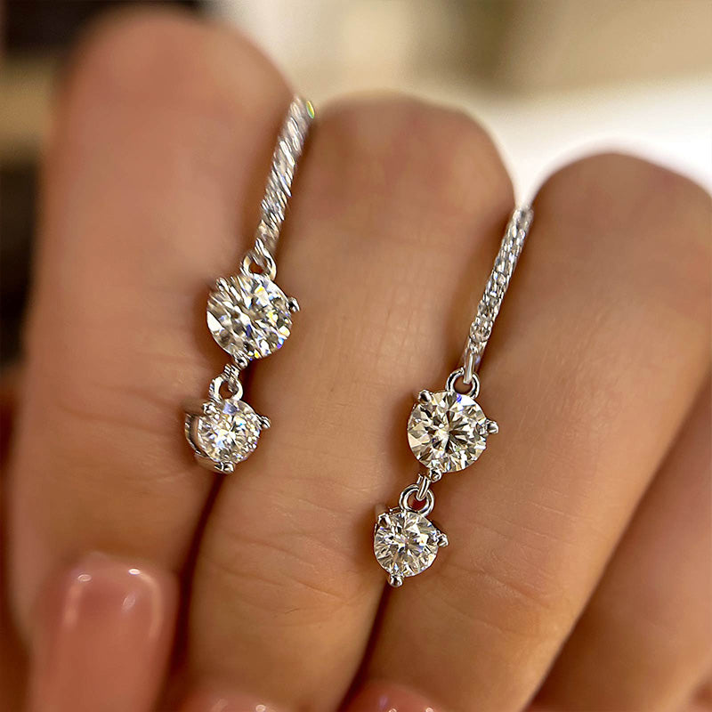 Luxury Moissanite Earrings - 925 Silver & 18K Gold
