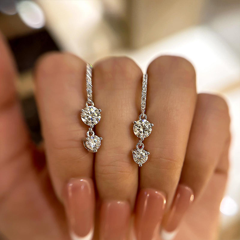 Luxury Moissanite Earrings - 925 Silver & 18K Gold