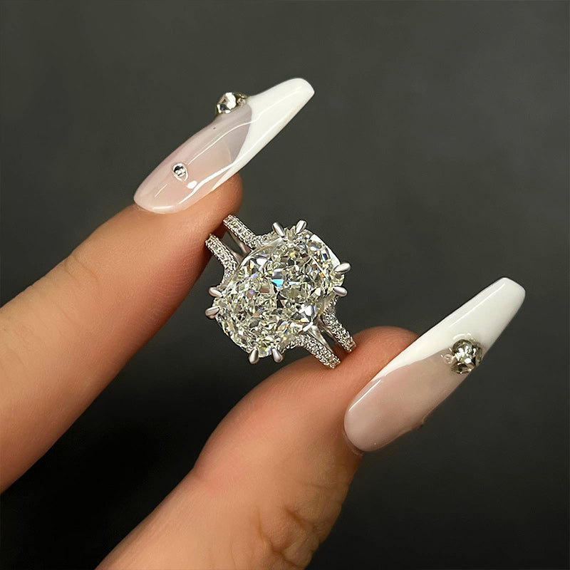 7.5Ct Cushion Cut Diamond Split Shank Ring