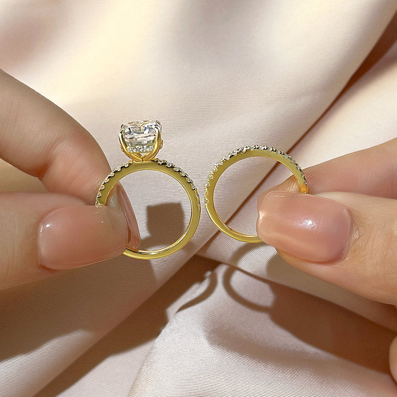 3.0 Carat Sona Simulated Diamond Cushion Cut Wedding Band