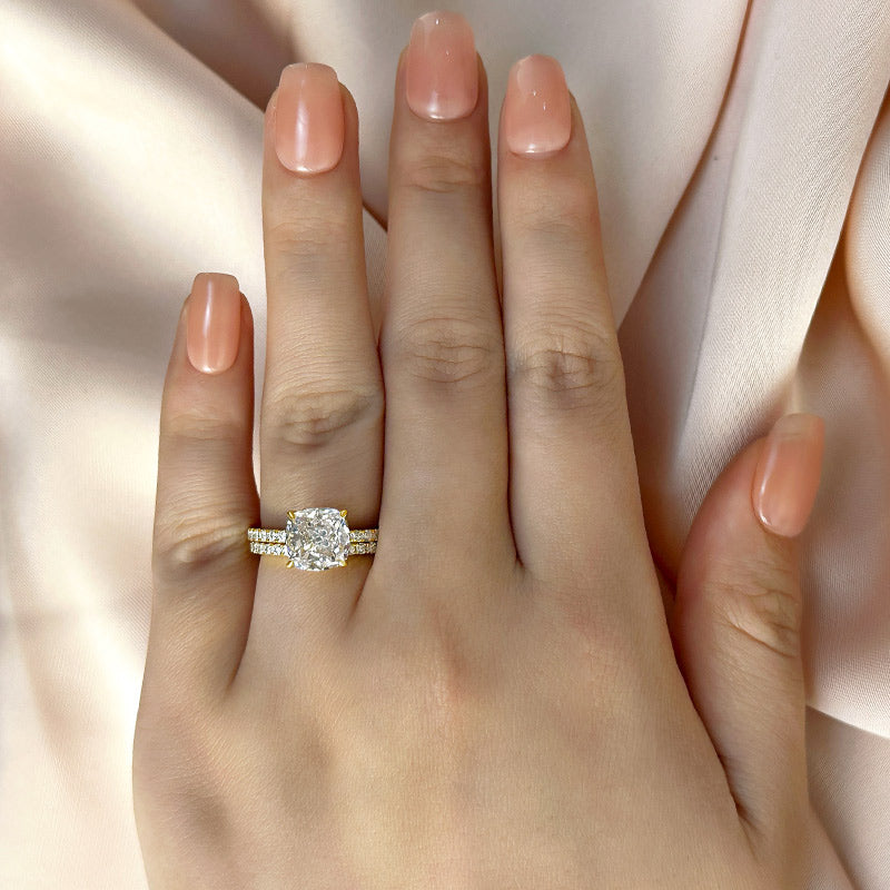 3.0 Carat Sona Simulated Diamond Cushion Cut Wedding Band